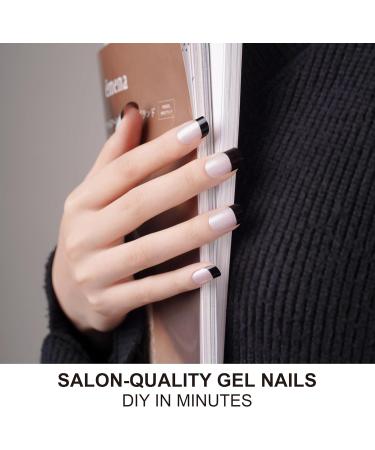 DANNI & TONI Monochrome Gel Nail Wraps - 28 Salon-Quality Stickers for French Manicure - Self-Adhesive & Semi Cured - Buy Online on SooperMarket.com
