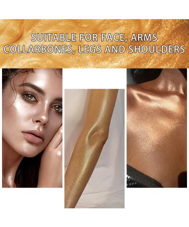 Shimmer Body Oil - Waterproof Liquid Luminizer for Face & Body | Gold Glow Illuminator & Moisturizer | Highlighter Makeup (1 Count - Buy Online on SooperMarket.com