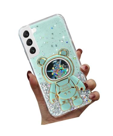 Tivenfezk Nadoli for Samsung Galaxy S21 Plus Treibsand B r Astronaut Hidden Stand Shell caricature glitter astronaut stand soft silicone bling cell phone case transparent protective cover samsung galaxy s21 plus green
