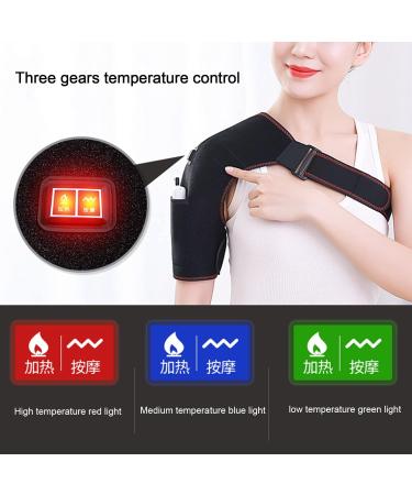 Heated Shoulder Brace | 3 Speed Adjustable Massage Heating Pad | Hot & Cold Therapy for Pain Relief - Buy Online on SooperMarket.com