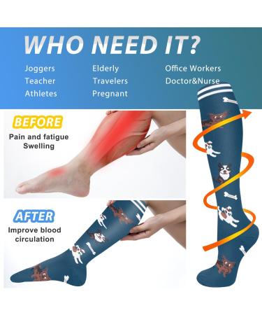 Shop Actinput Compression Stockings - 4 Pairs for Men & Women | Colorful Support Socks for Sports Travel & Nursing | Size S-M - Buy Online on SooperMarket.com