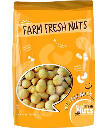 Dry Roasted Macadamia Nuts Unsalted (1 Lb.) - Oven Roasted Without Oil - Vegan & Keto Friendly - Baked in Small Batches for Added Freshness - Farm Fresh Nuts Brand 1 Pound (Pack of 1)