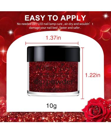 Dip Powder Set Honey Joy - 6 Color Glitter Dipping Powder Collection for Classic Red Manicure - Nail Art DIY Salon Kit, No Need for Nail Lamp - Great Gifts for Women - Buy Online on SooperMarket.com