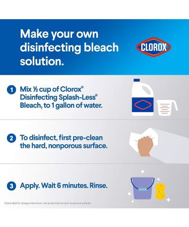 Clorox Splash-Less Bleach - 40oz, Pack of 2 | Disinfecting Formula Kills 99.9% Bacteria & Viruses - Buy Online on SooperMarket.com