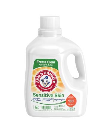 Arm & Hammer Sensitive Skin Free & Clear, 107 Loads Liquid Laundry Detergent, 144.5 Fl oz 144.5 Fl Oz (Pack of 1)