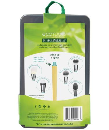 EcoTools Wake Up + Glow Makeup Brush Set with Beauty Blender, Silicone Applicator, Face Mask Brush, Eye Roller - 6 Pc Set - Buy Online on SooperMarket.com