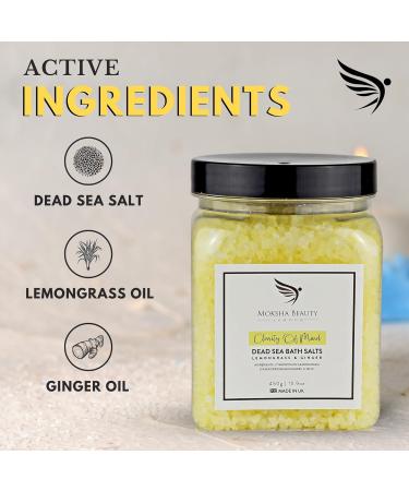 Natural Dead Sea Bath Salt (450g) Bubble Bath - Made in UK | Detox with LemonGrass Essential Oils for Women, Men, and Kids - Buy Online on SooperMarket.com