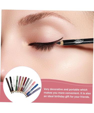 MUSISALY 12pcs Pearlescent Eyeshadow Pencil Eyebrow Pencil Makeup Liner Pencil Makeup Eyeliner Wood - Buy Online on SooperMarket.com