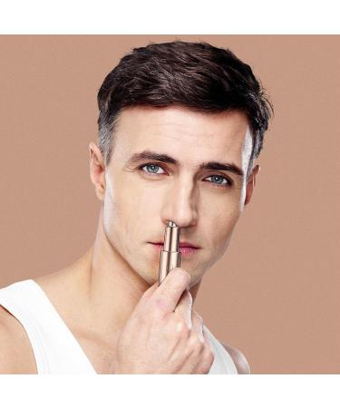 Mini Nose Hair Trimmer | Portable Rechargeable Face Hair Remover for Men & Women | Efficient Nose Cleaning Device with Brush - Buy Online on SooperMarket.com