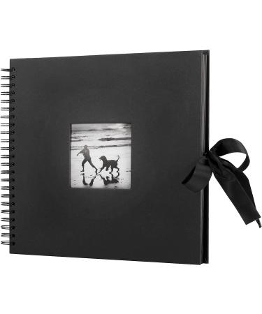 12x12 Inch Wedding Scrapbook Photo Album with 216 Photo Corners - 60 Pages, Black - Buy Online on SooperMarket.com