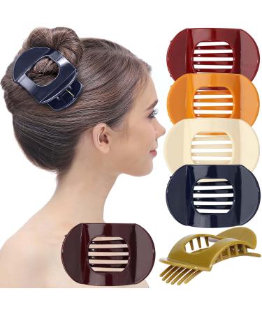 RC Roche 6 pieces large teeth thick hair slipproof hair clip hair clip women girl medium classic multifoles 1 piece (6 Pack) classic multifolitis