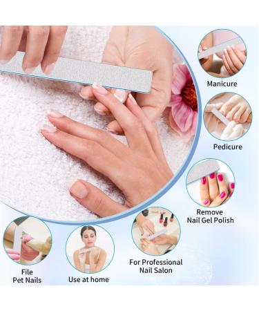 12pcs Professional Nail Files 180/240 Grit for Natural & Artificial Nails - Double Sided Emery Boards for Thick Nails - Washable Edge - Buy Online on SooperMarket.com