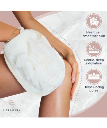 LINDISSIMA Exfoliating Mitt Double-Sided Body Scrubber - UK Brand for Gentle Skin Exfoliation & Cleaning - Buy Online on SooperMarket.com