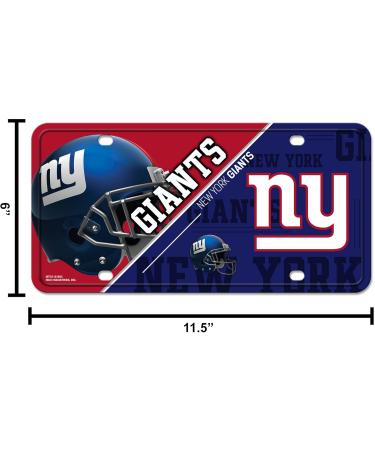 Rico Industries NFL New York Giants License Plate - Unisex Metal Design Team Color Standard Size | Shop Now - Buy Online on SooperMarket.com