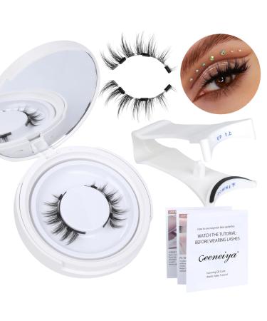 Wispy Magnetic Eyelashes Reusable Magnetic Lashes without Eyeliner Natural Look Magnetic Eyelashes with Applicator Easy to Wear No Glue & No Makeup Remover Magnetic-02CT