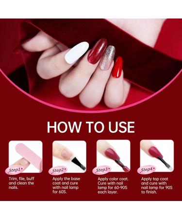 Beauty7 UV Nail Polish Set 6 Colours 7 ml Manicure Gift for Beginners Nail Art Salon DIY Gel Polish Shellac Nail Polish UV Gel Set for Nail Design Ruby Rose - Buy Online on SooperMarket.com