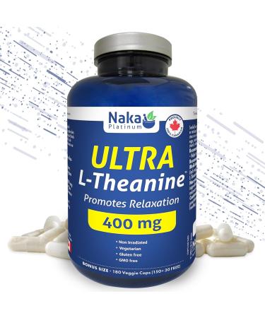 Naka Platinum Ultra L-Theanine 400mg Promotes Relaxation (180 vcaps) 180 count (Pack of 1)