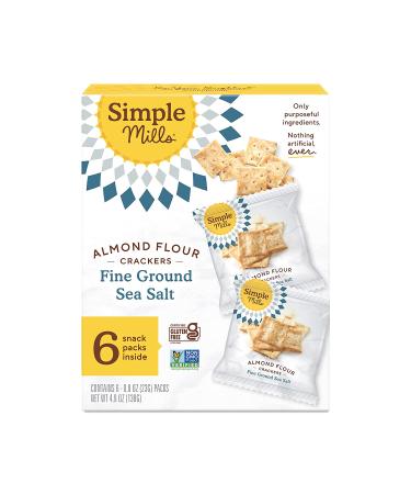 Simple Mills Almond Flour Crackers Snack Packs - Gluten-Free, Vegan, Healthy Snacks - Fine Ground Sea Salt, 4.9oz (Pack of 3) - Buy Online on SooperMarket.com