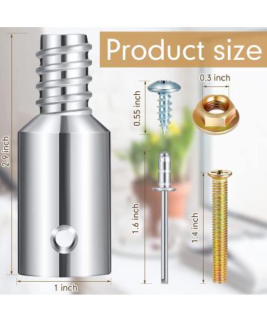 6 Pcs Threaded Tip Replacement Kit for Extension Poles - Metal Threaded Tips for 1 Inch Wood/Metal Poles - Buy Online on SooperMarket.com