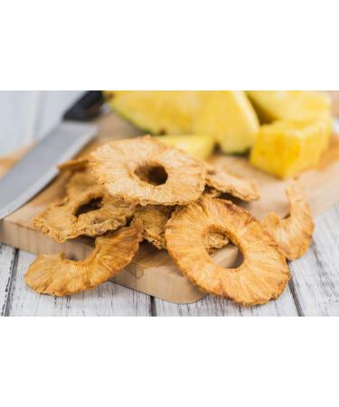 Organic Dried Pineapple Rings  1 Pound - Non-GMO  Flavorful Chewy Fruit Snack  Vegan  Unsulfured  No Sugar Added  Bulk  Great Addition to Desserts  Cakes  and Pies  No Sulphites  Unsweetened 1 Pound (Pack of 1) - Buy Online on SooperMarket.com