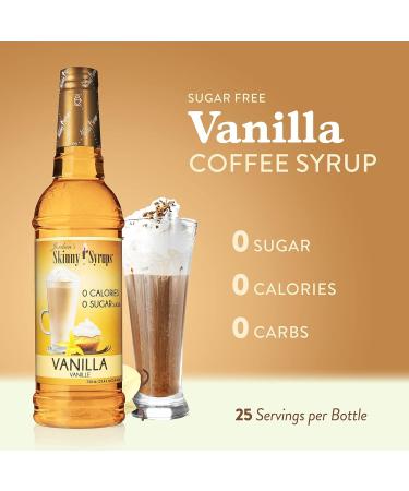 Jordan's Skinny Syrups Sugar-Free Coffee Syrup Vanilla Flavoring for Chai Latte Protein Shake Food - Zero Calorie Gluten-Free Keto Friendly - 750ml (25.4 Fl Oz) - Pack of 6 - Buy Online on SooperMarket.com