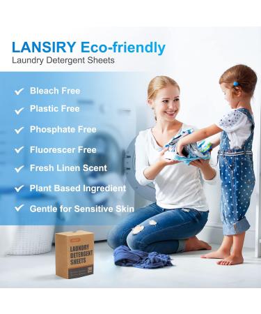 Eco-Friendly Laundry Detergent Sheets - 200 Fresh Linen Scent Strips for 200 Loads | Lightweight & Portable Hypoallergenic & Space-Saving Solution - Buy Online on SooperMarket.com