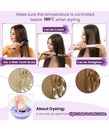 LAAVOO Light Brown Balayage Tape-in Hair Extensions - 35cm Real Hair #8/60/8 - 20PCS Invisible Tape | Premium Quality & Soft Texture - Buy Online on SooperMarket.com