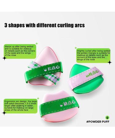 Manolyee Powder Puff For Face Powder | High-Density Flexible Blender Sponge Cosmetic Foundation Applicator Soft Triangle Face Puff For Wet And Dry Use Beauty Makeup Tools - Buy Online on SooperMarket.com
