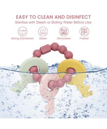 BPA-Free Baby Bite Ring Toy Keys Red Teething Aid for Babies 3 Months+ - Buy Online on SooperMarket.com
