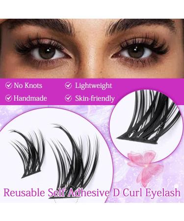 Self Adhesive Lashes Fluffy Cluster Lashes Extension Kit Reusable Self Adhesive D Curl individual Eyelash DIY Lash Extension Kit with Lash Bond and Seal Lash Applicator and Lash Tweezers - Buy Online on SooperMarket.com