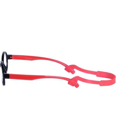 Kids Glasses Clear Lens Blocking Blue Light Flexible Rubber Frame + Strap + Case Red - Buy Online on SooperMarket.com