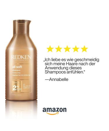 Redken All Soft Shampoo 300ml - Nourishing Hair Shampoo for Dry & Brittle Hair with Omega-6 & Argan Oil - Hydrating Hair Care - Buy Online on SooperMarket.com