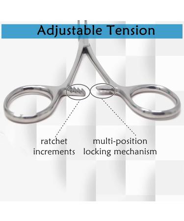 Multifunctional Hemostat Forceps 5" in Length with Curved Serrated Jaws Used as Fishing Pliers Ear Piercing Clamp and Pet Ear Nose Hair Pull Locking Tool Made of High Grade Stainless Steel - Buy Online on SooperMarket.com