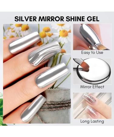 Makartt Painting Gel Nail Polish UV: Silver Chrome Mirror Metallic Effect for Nail Art - Buy Online on SooperMarket.com