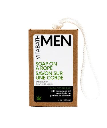 Vitabath Lime & Cedarleaf Soap on a Rope with Hemp Oil & Shea - 9 oz | Hydrating Body Cleanser for Men & Women - Buy Online on SooperMarket.com