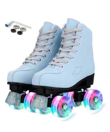 jessie PU Leather Roller Skates for Women, Roller Skates Adjustable Holographic Womens Roller Skates Speed Skates for Women Roller Skates for Adults for Girls Boys Indoor Outdoor 38