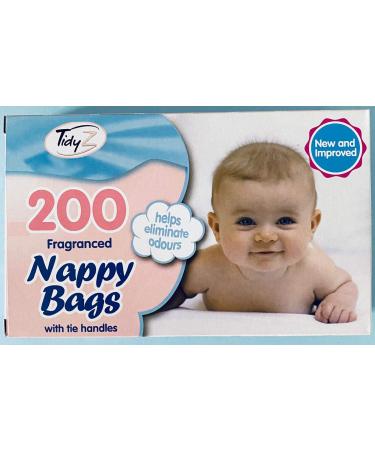 400 scented disposable diaper bags with tie handles (400 diaper bags in total) 3 packs