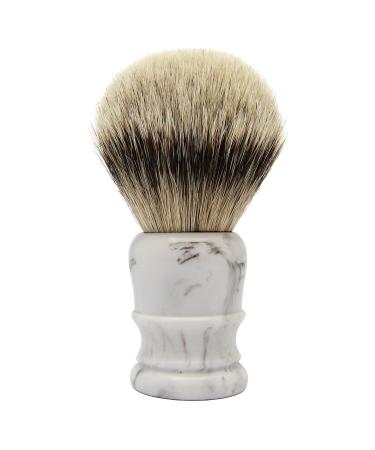 Shaving brush marble - badger hair silvertip - top quality
