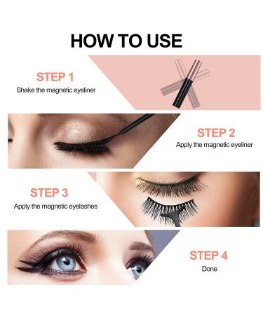 Upgrade 3D Magnetic Eyelashes Kit | No Glue, Waterproof Eyeliners - 5 Pairs - Buy Online on SooperMarket.com