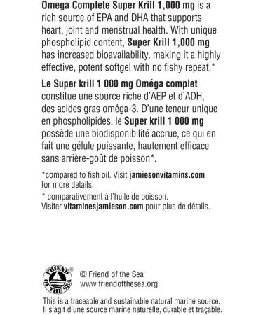 Jamieson Ultra Strength Krill 1000mg 30 Softgels - Buy Online on SooperMarket.com
