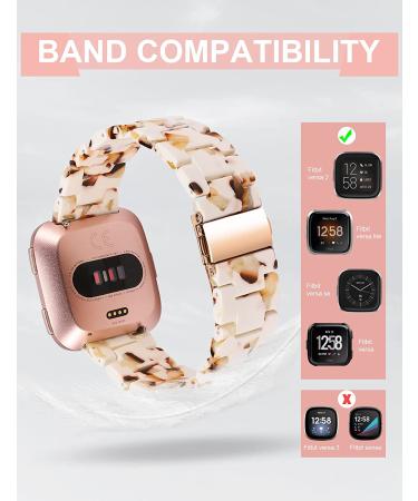 Wearlizer Resin Band Compatible with Fitbit Versa/Versa 2 /Versa Lite/Versa SE Bands for Women Men Lightweight Bracelet Replacement Wristband Strap for Versa 2 Smartwatch  Nougat White - Buy Online on SooperMarket.com