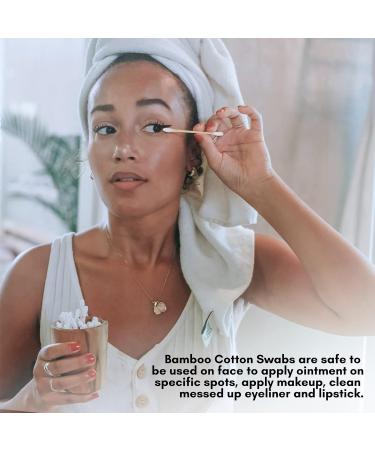 EcoWisper Bamboo Cotton Buds - 500 Eco Friendly Biodegradable Swabs for Makeup, Crafts, Cleaning & Baby Hygiene - Buy Online on SooperMarket.com