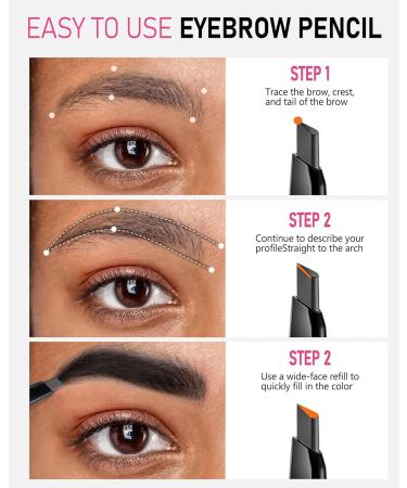 YFulfill Eyebrow Pencil Black Waterproof Eye Brow Pencil Black for Women Eye Pencil Black with Brush Crayon Noir Pour Les Yeux Black Eyebrow Pen for Women - Buy Online on SooperMarket.com