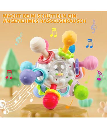 Shop Fixed Toys for Babies 0-9 Months | Silicone Rattle Gripping Ball | Montessori Motor Skills Development - Buy Online on SooperMarket.com