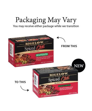 Bigelow Decaffeinated Spiced Chai Black Tea - 120 Tea Bags (6 Pack) - Premium Flavor - Buy Online on SooperMarket.com