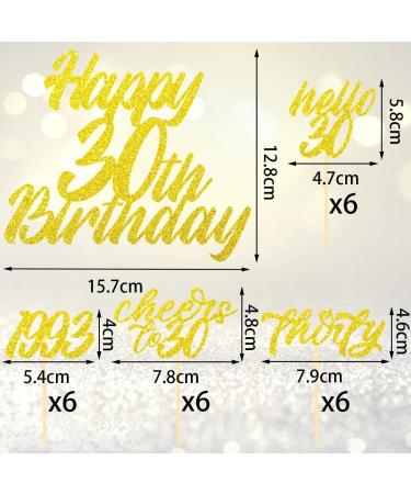 30th Birthday Party Decorations - Glitter Cake & Cupcake Toppers for Women & Men - Celebrate 30 Years with Joy! - Buy Online on SooperMarket.com