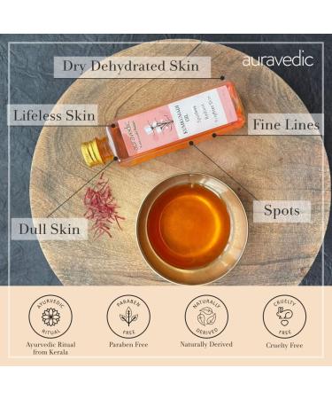 Auravedic Kumkumadi Oil 100ml - Radiant Skin & Natural Glow | Premium Ayurvedic Oil for All Skin Types - Buy Online on SooperMarket.com