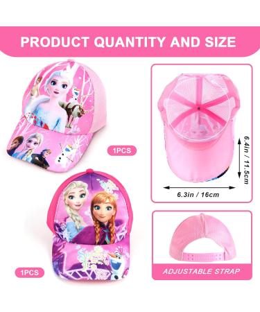 Buy Froze Baseball Cap for Girls | 2-Piece Summer Adjustable Hats with Cartoon Print & UV Protection - Buy Online on SooperMarket.com