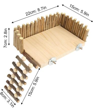 Topiky Hamster & Guinea Pig Toy - Nitangel Wooden House & Climbing Bridge Ideal Cage Accessories for Small Pets - Buy Online on SooperMarket.com