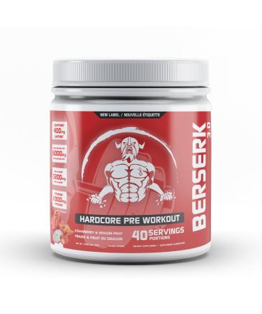 Predator Labs - Berserk 3.0 - Hardcore Pre-Workout Energy and Pump Formula 40 Servings (Strawberry & Dragon Fruit)